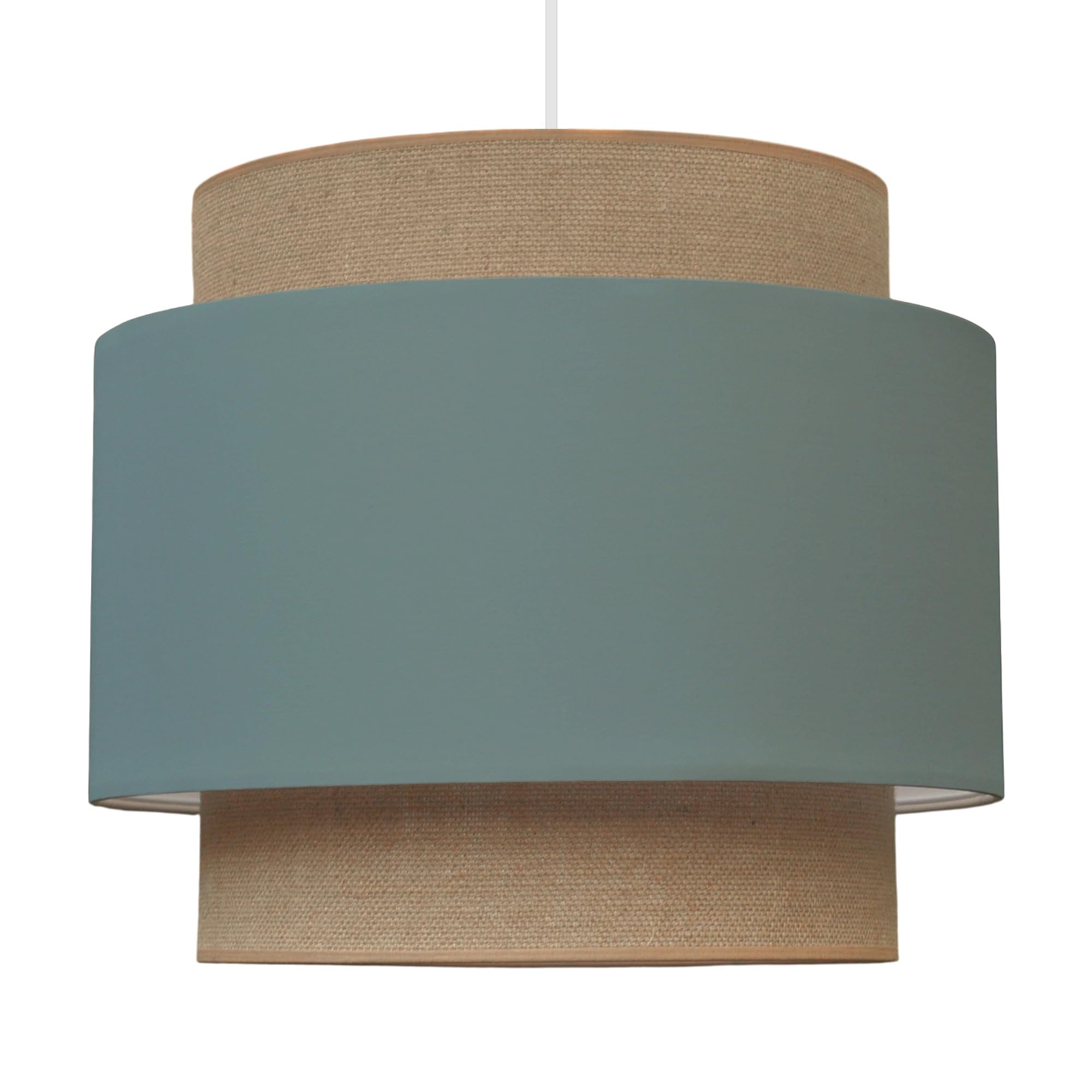 Paralume Lampadario a Sospensione Ø38 cm - Lampada a Sospensione 2xE27 - Abat Jour in Tessuto - Lampadari Camera da Letto, Soggiorno e Bambini Cameretta. Prodotto nell'UE