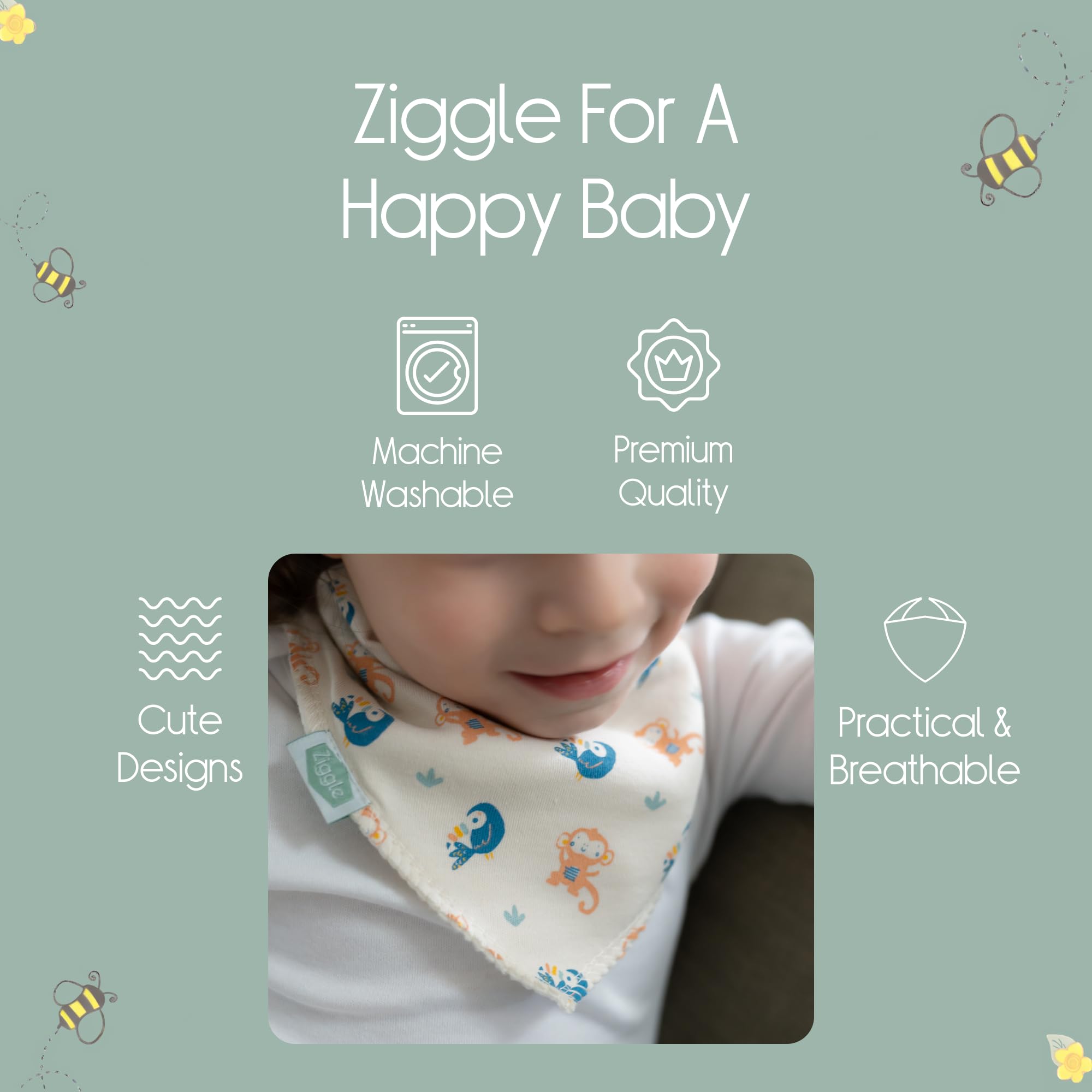 Bandana Dribble Bibs - Cotton Front Baby Bibs Newborn to 24 Months - Newborn Baby Gifts - Bibs For Comfortable Kids — view 49