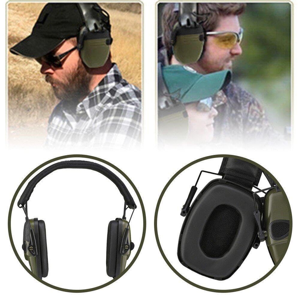 Auriculares con cancelación de Ruido Orejeras montadas en la Cabeza Protectores auditivos Plegables para fabricación de Disparos en la construcción