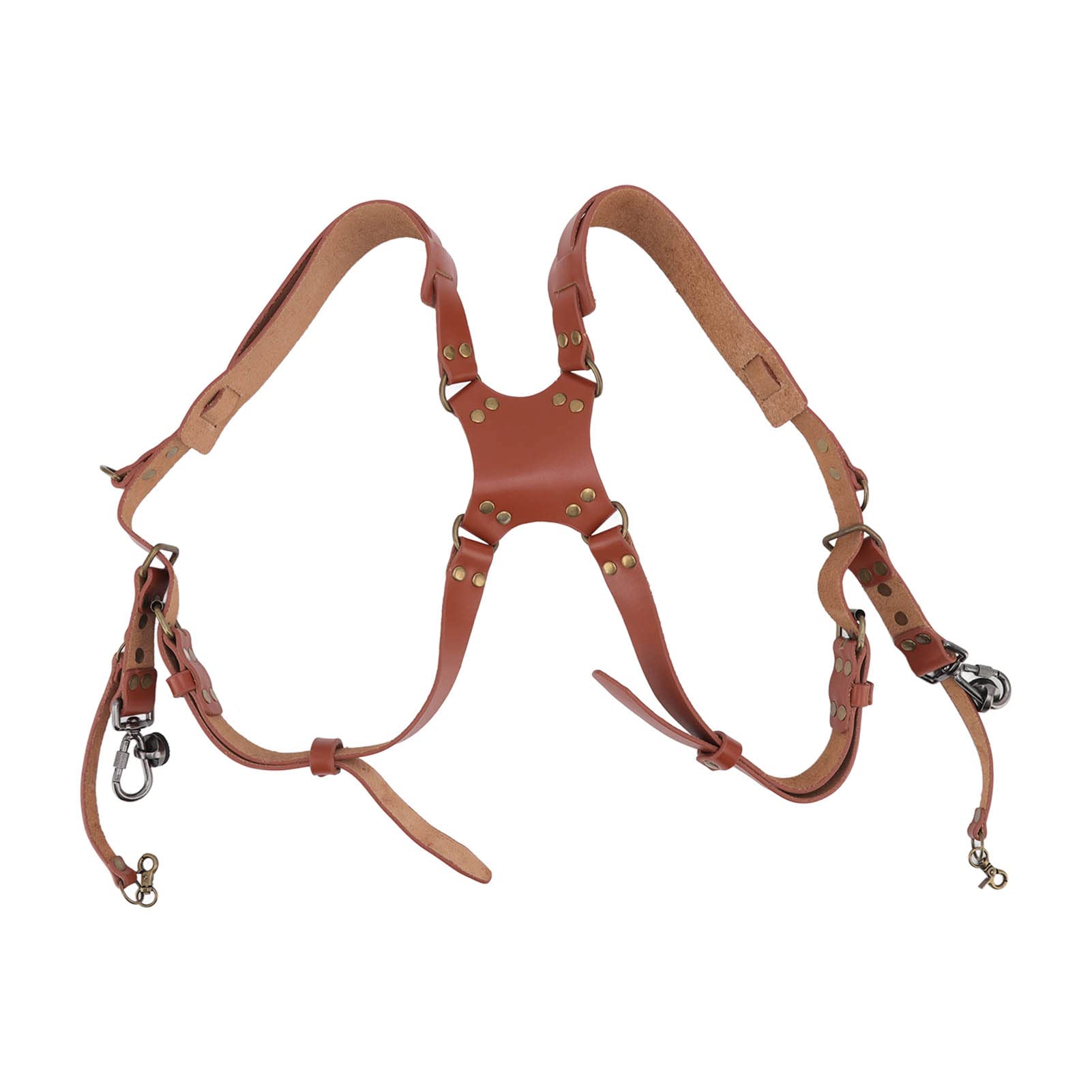 Focket Accessori per la Cinghia della Fotocamera per Due Fotocamere, Comoda Imbracatura in Pelle a Doppia Spalla, Accessori per Fotocamera a Tracolla, Attrezzatura per Fotocamera Multipla