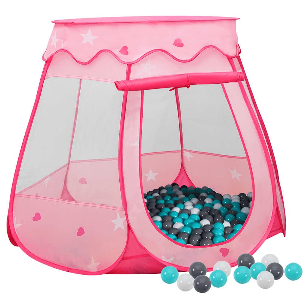 Mangloder Kinder-Spielzelt mit 250 Bällen Rosa 102x102x82 cm Spielhaus für Kinderzimmer Garten Outdoor, stabiles Material, leicht auf- und abbaubar, inklusive Tragetasche