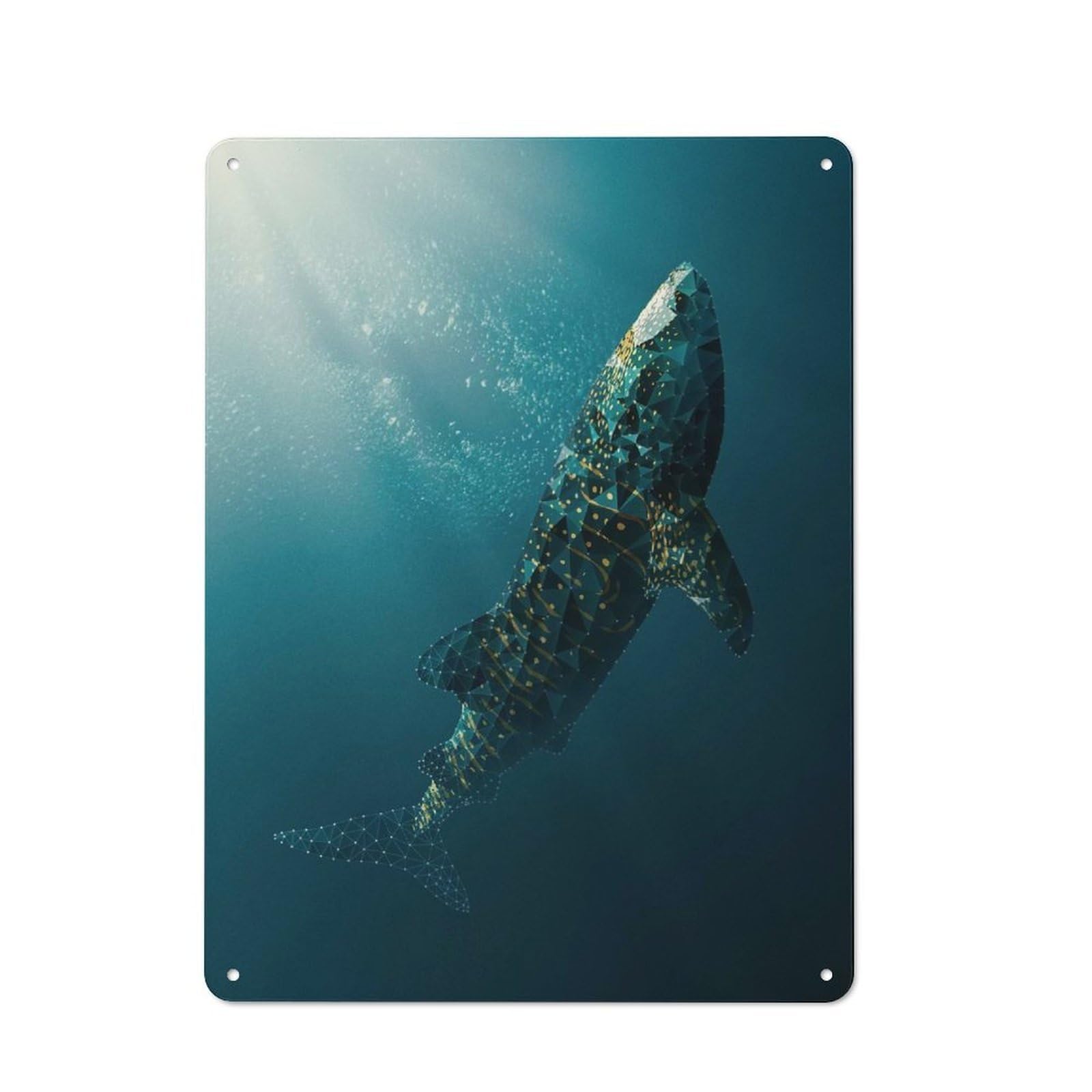 Junmoney Style Ocean Giant Rustic Metal Sign 40X30cm For Garden Room Or Summerhouse, For Themed Interiors In Garden Rooms And Summerhouses