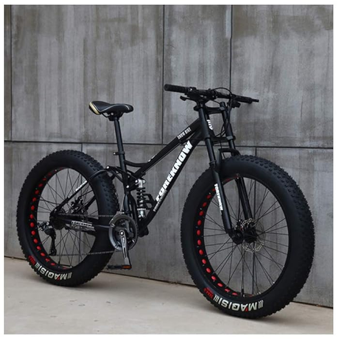 Buy Mountain Bikes, 26 Inch Fat Tire Hardtail Mountain Bike, Dual Suspension Frame And