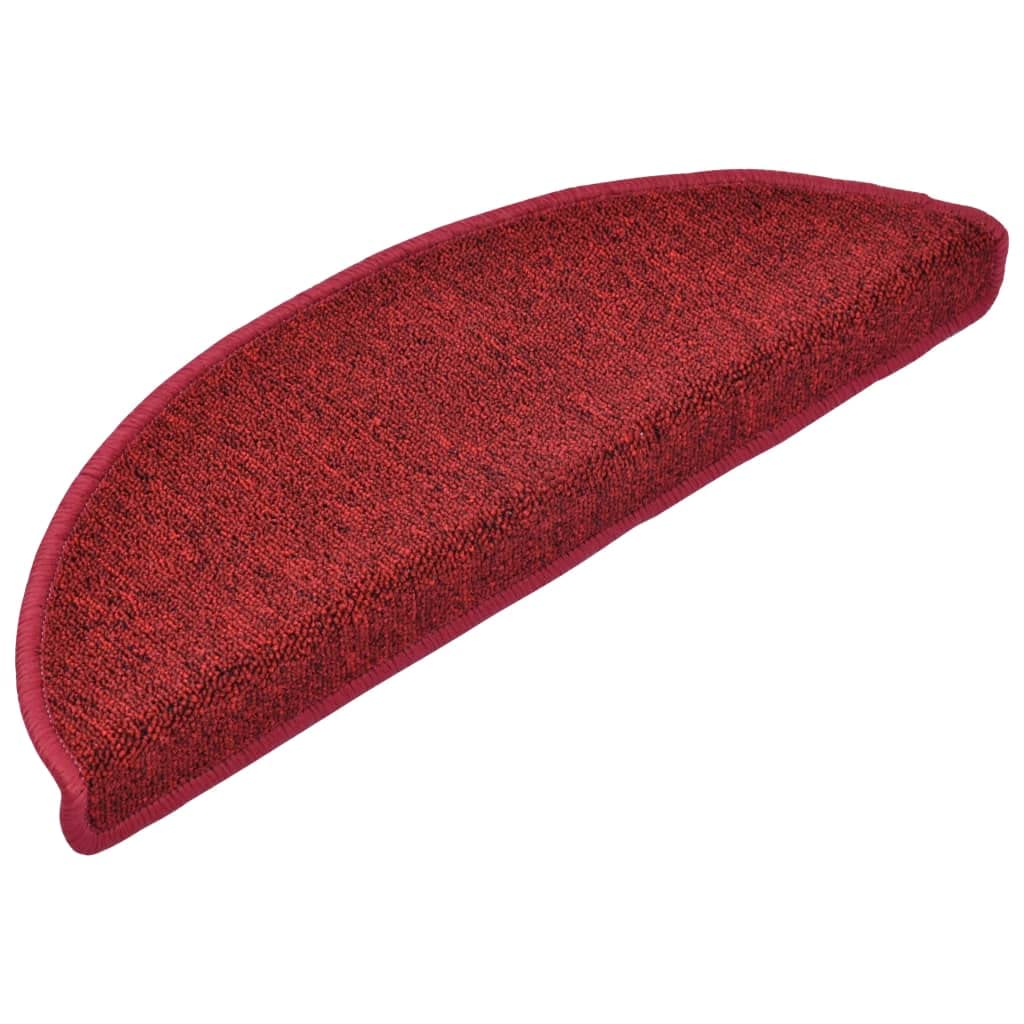 homiuse 15 STK. Treppenmatten Bordeauxrot 65x24x4 cm Treppenstufen Matten Modern Stufenteppich Treppenstufen Antirutsch Treppenstufen Schutz Stufenmatten Innen Komfortabel Langlebig Leicht Reinigen