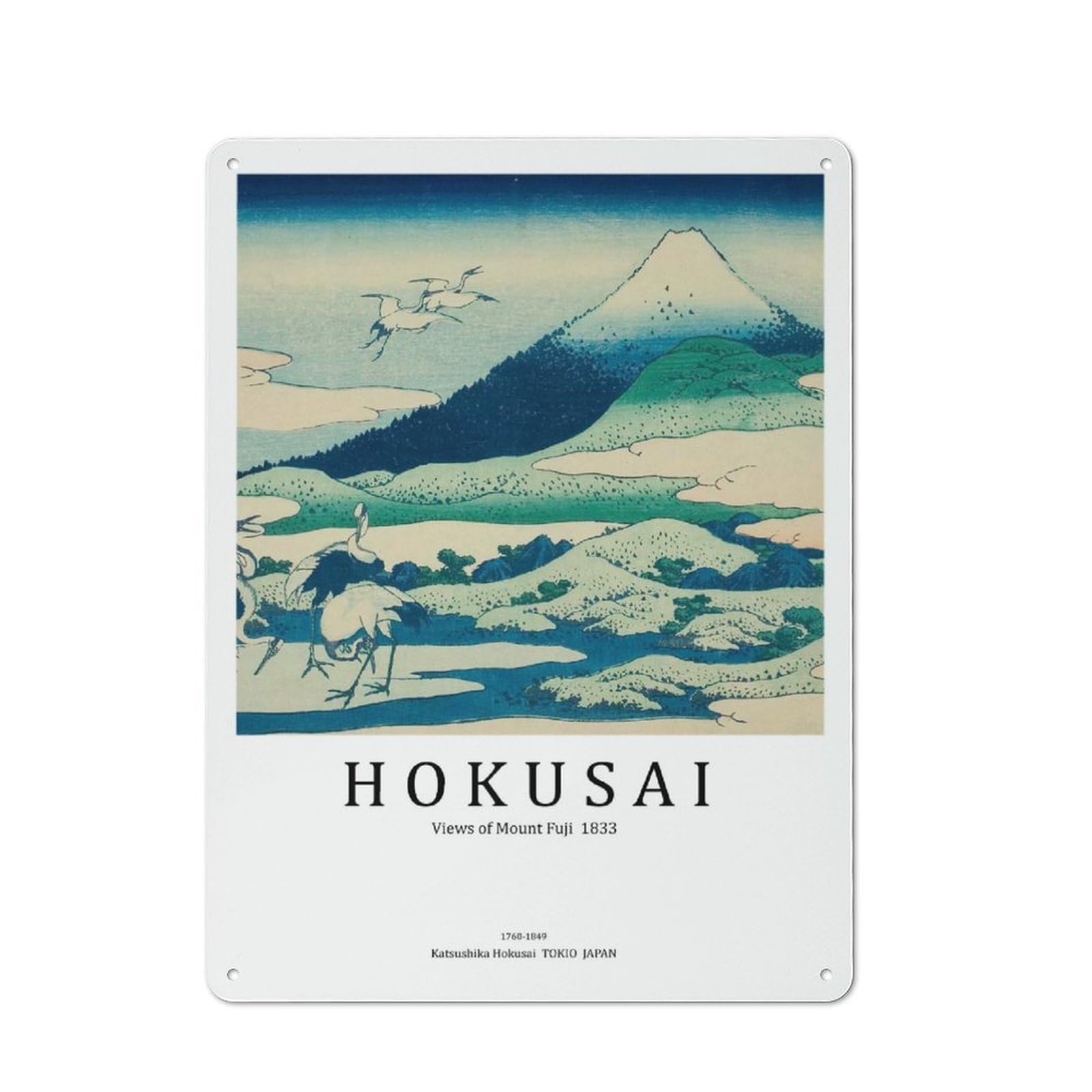 Junmoney Katsushika Hokusai 葛飾 北斎 Views Of Mount Fuji Retro Metal Plaque 40X30cm For Garage Or Workshop, Housewarming Wall Decor For People Furnishing Garage And Workshop