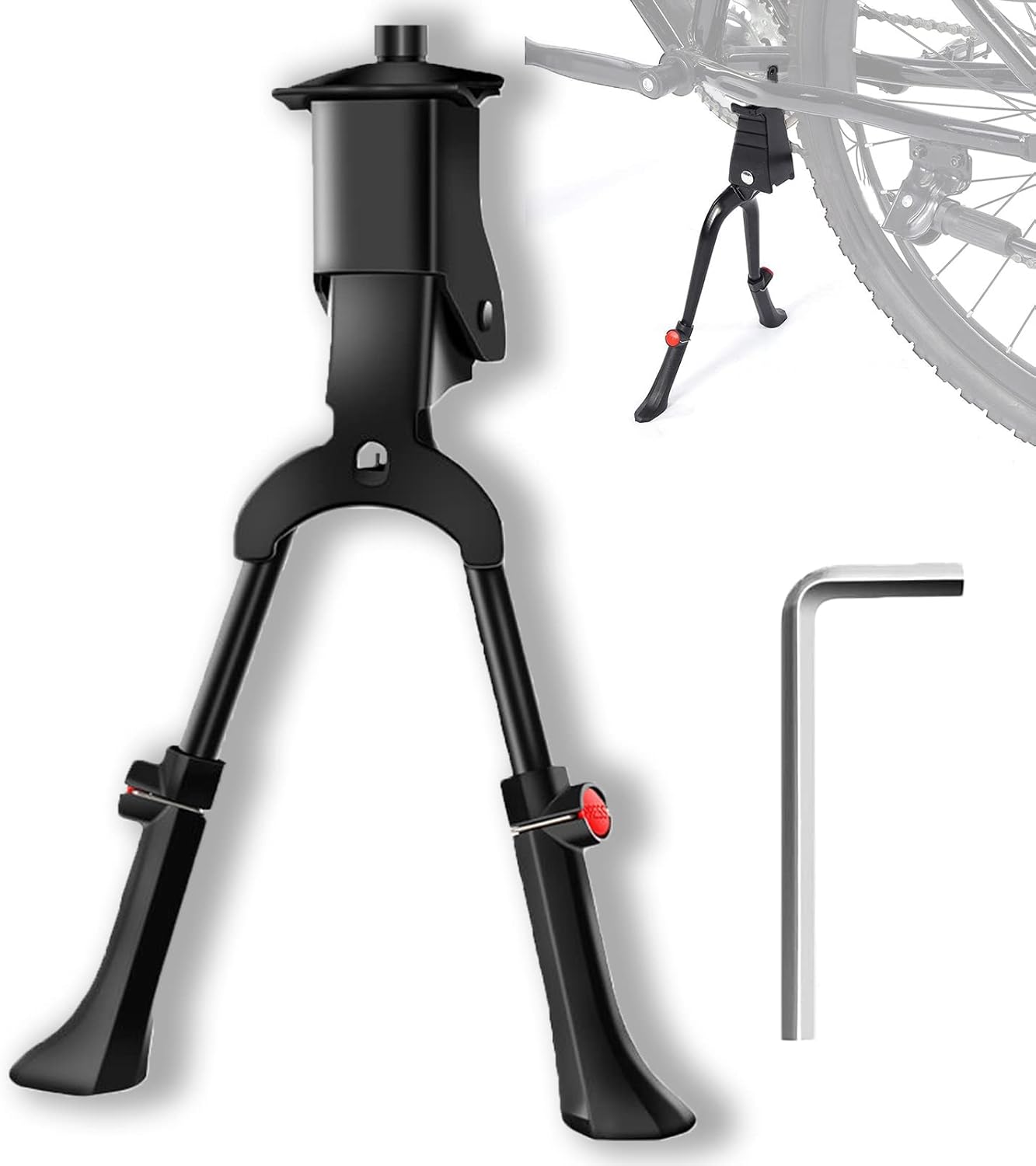 SSEHCWAN Bike Kickstand, Double Legs Bike Kickstand 2629 Inch Adjustable Double Leg Bikekick