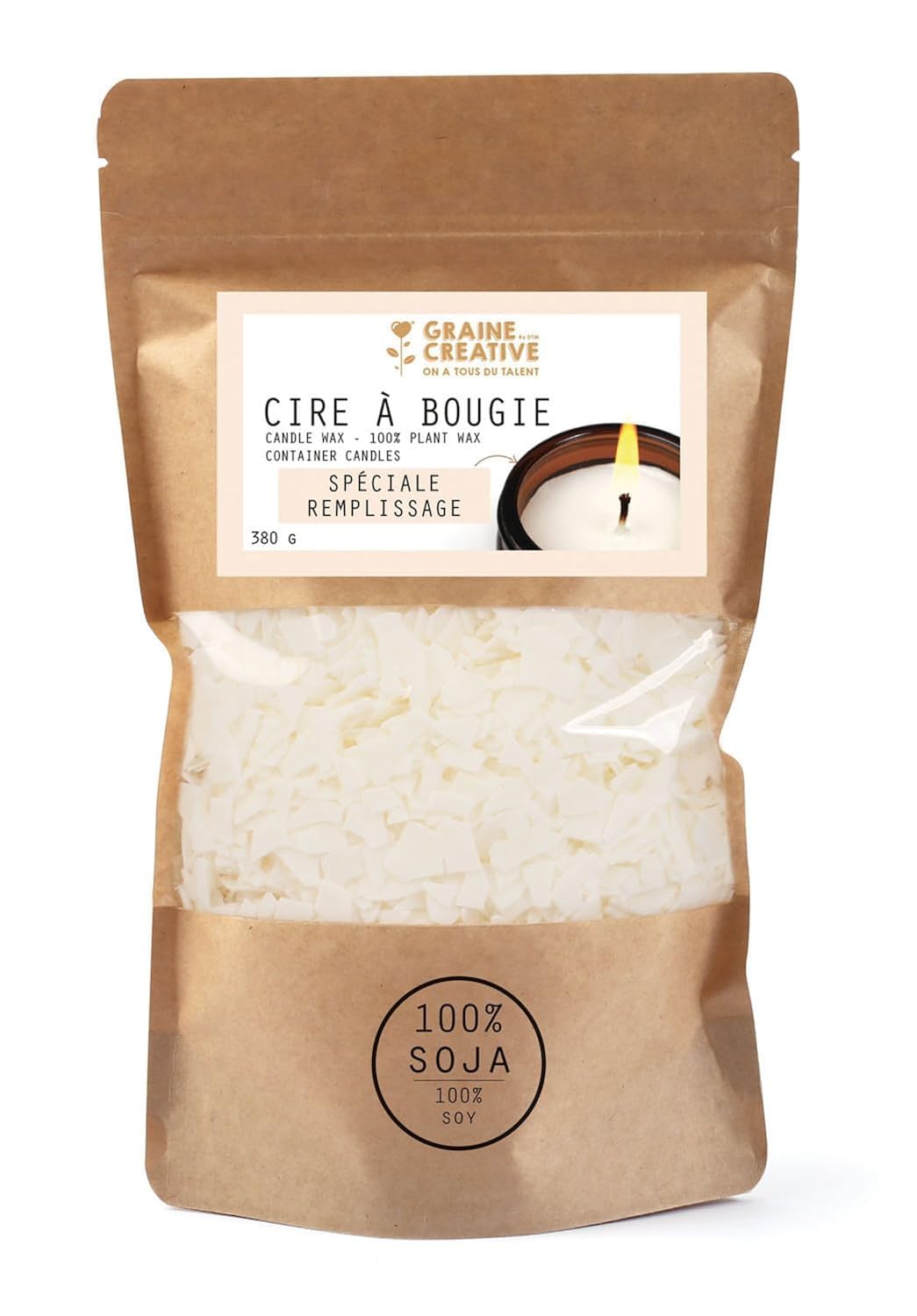 Cire de soja vegan pour fabriquer des bougies parfumées en pot