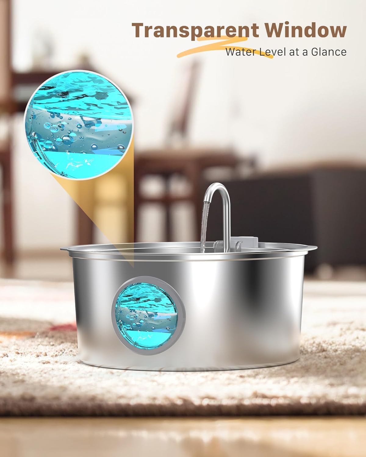 Fontanella per Gatti Acciaio Inox: 7L/236 oz Fontanella per Cani - GROOKPET Fontana Super Silenziosa – Luce LED – Adatta a Cani di Grossa Taglia, Gatti e Famiglie con più Animali Domestici