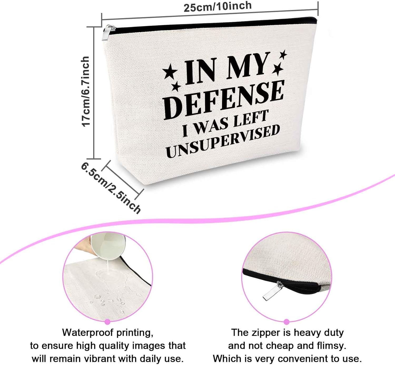 Funny Sarcastic Gifts for Women Makeup Bag Novelty Saying Cosmetic Bag for Bestie Sister Birthday Christmas New Year Presents for Coworkers Employer Friendship Keepsake for Friends Sister Travel Pouch - Image 2