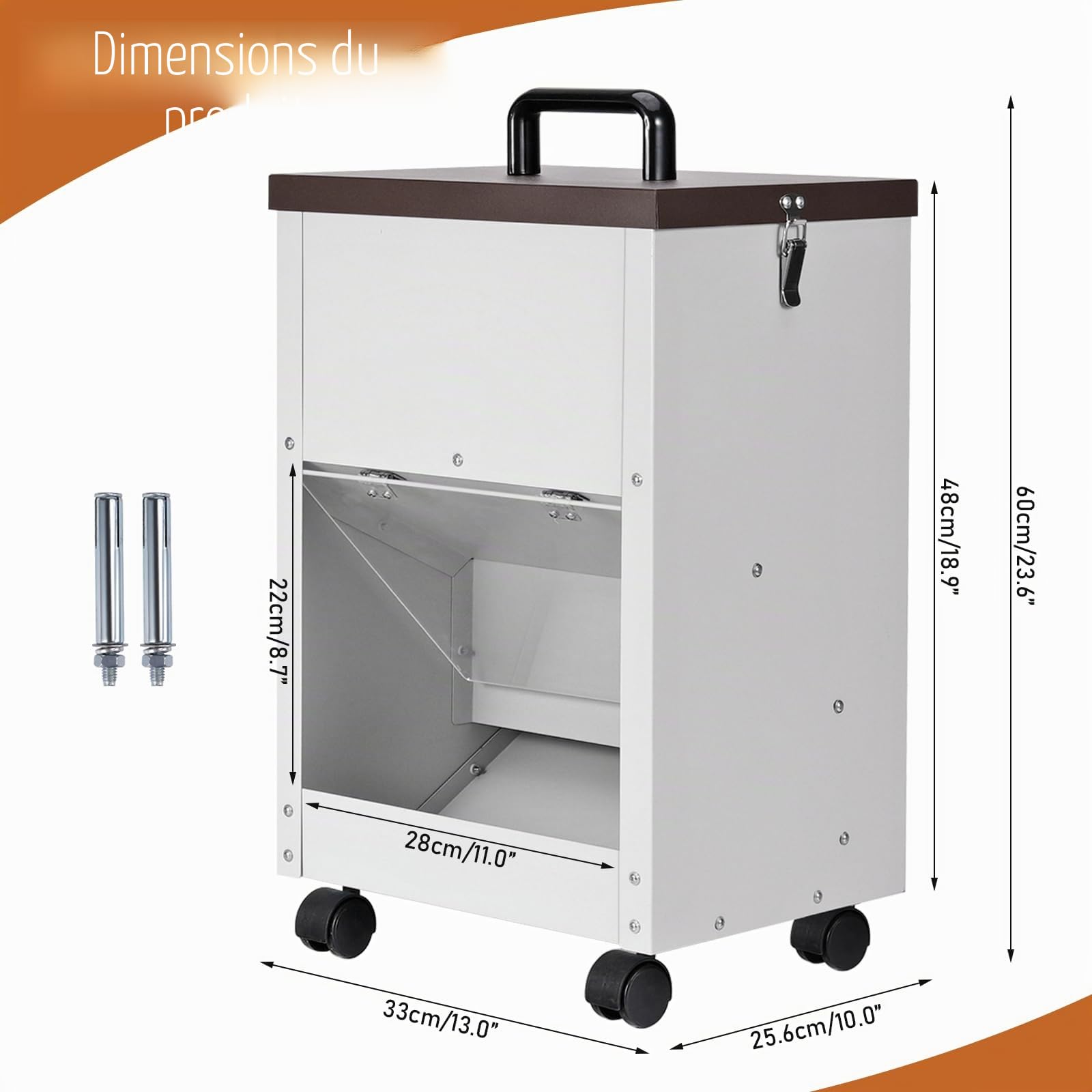 Distributeur Automatique de Nourriture pour Chien, 30 LB Grande Race de Gravité Distributeur de Nourriture pour Chien en Plein Air Grand Métal Galvanisé Distributeur de Nourriture pour Animaux