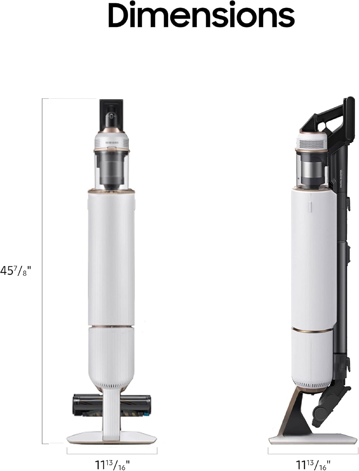 SAMSUNG BESPOKE Jet Cordless Stick Vacuum Cleaner w/ All In One Clean Station, Powerful Floor Cleaning for Carpet, Hardwood, Tile, Lightweight, 5-Layer Filter, VS20A95923W/AA, Misty White