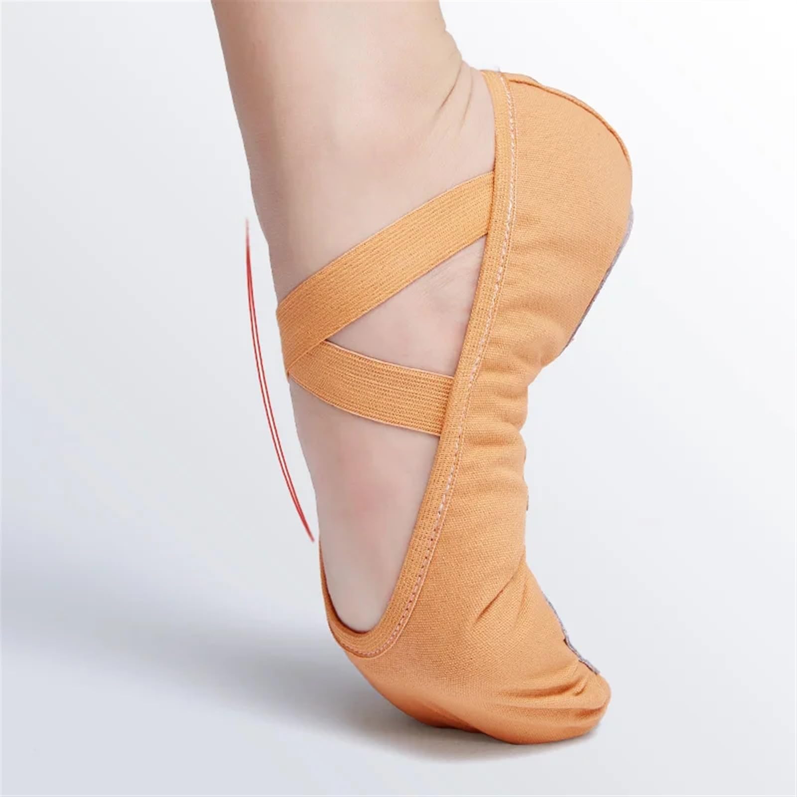 Ballettpantoffeln Ballettschuhe for Mädchen und Frauen, Gymnastikschuhe, Geteilte Sohle, Ballettschuhe, Canvas-Ballerinas, Kinder, Übungstanzschuhe(White,44)