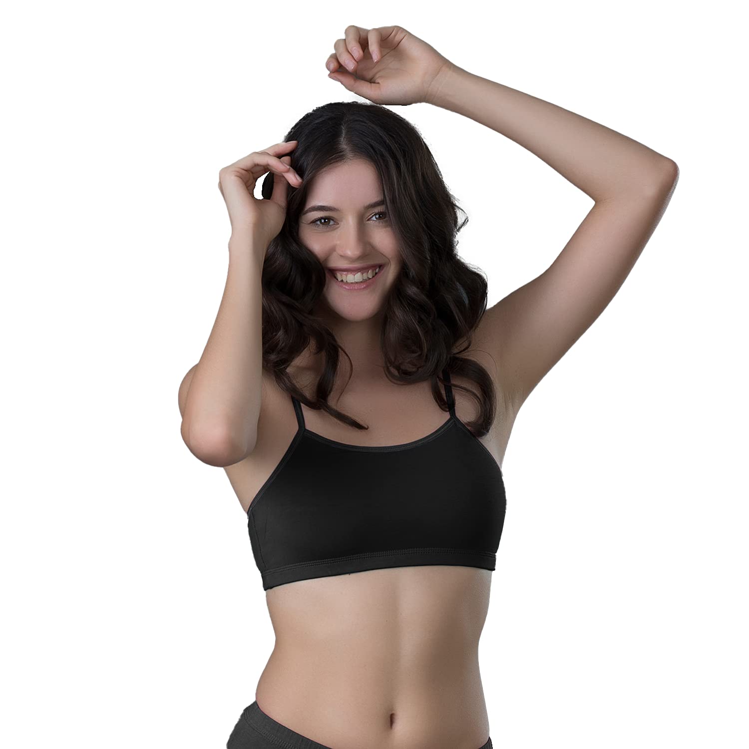 INTIMACY LINGERIEBra for Women | Medium Coverage Slip on Bra Slim Strap Stretch Cotton Non Padded Wireless Slip on Bras for Women Beginners Bra- BB01