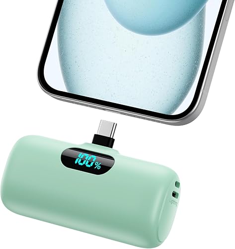 Miniatura 8 de Mini Cargador Portátil USB C Power Bank, Paquete de Batería Mejorado de 5000mAh PD de Carga Rápida con Conector USB-C Integrado, Esencial de Viaje