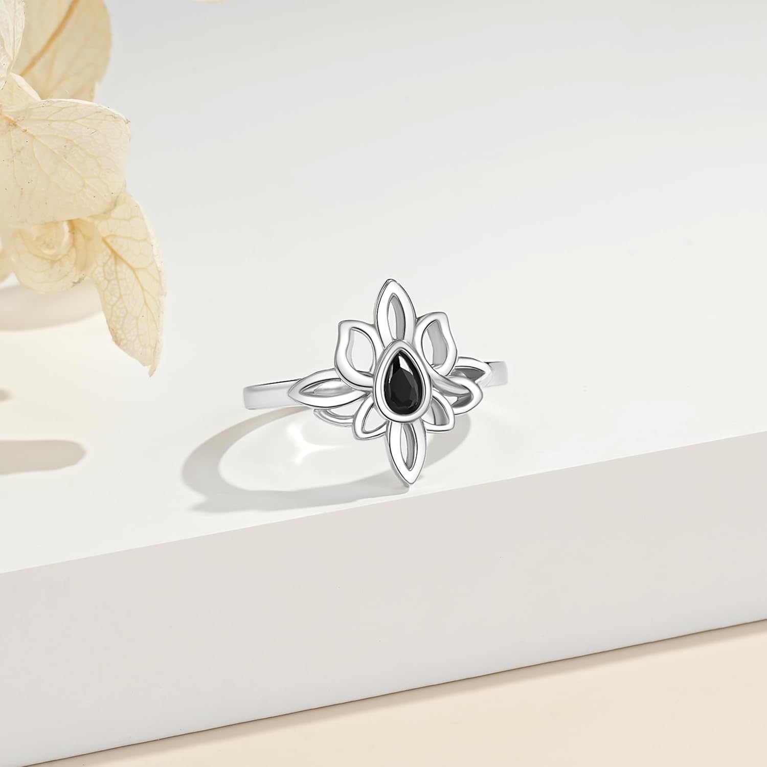Silver Lotus Flower Ring for Women Witches Knot Sterling Silver Ring Celtic Knot Witch Jewelry Gift for Women Mother