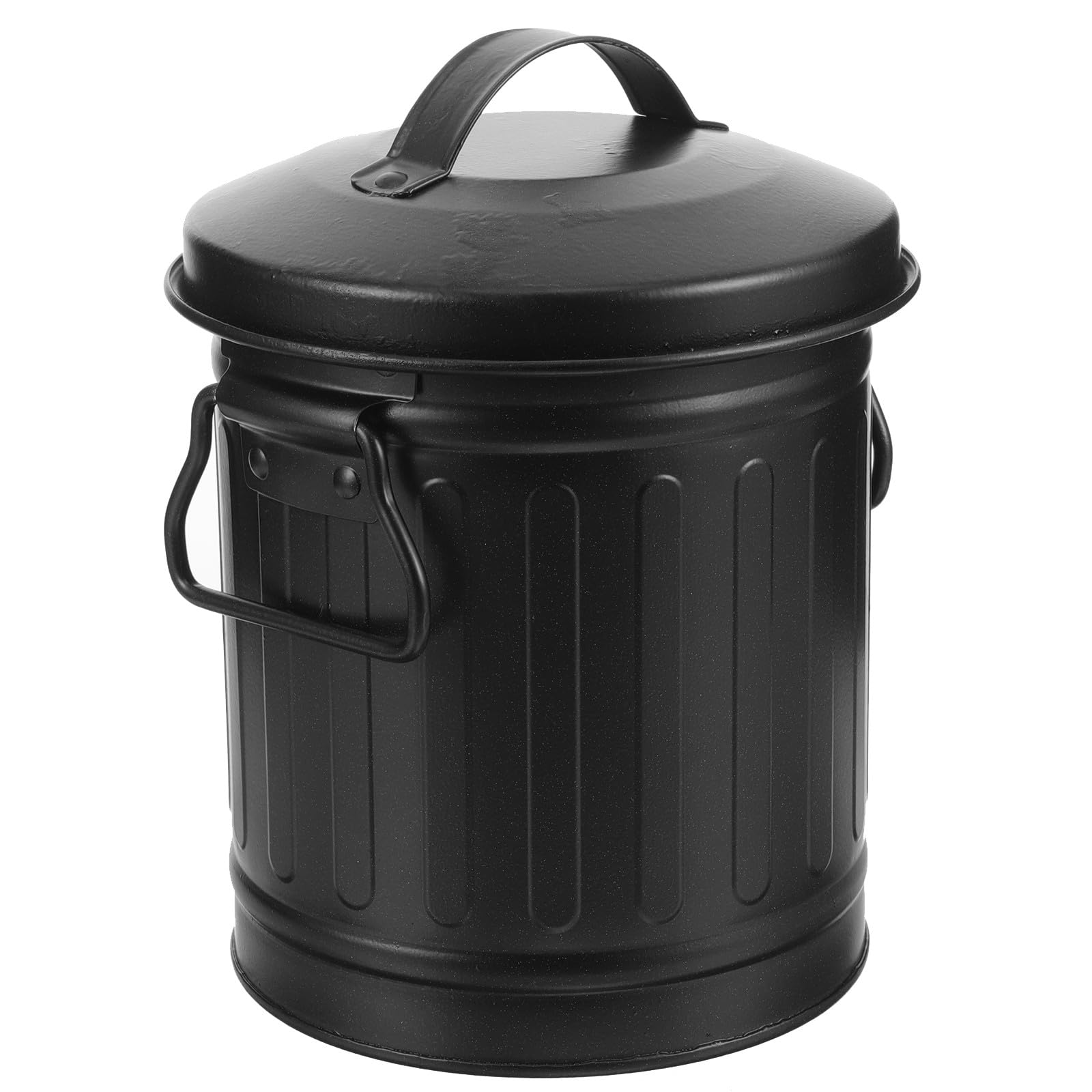 Poubelle de bureau et cuisine TIDTALEO, bac a dechets noir en fer pour rangement efficace