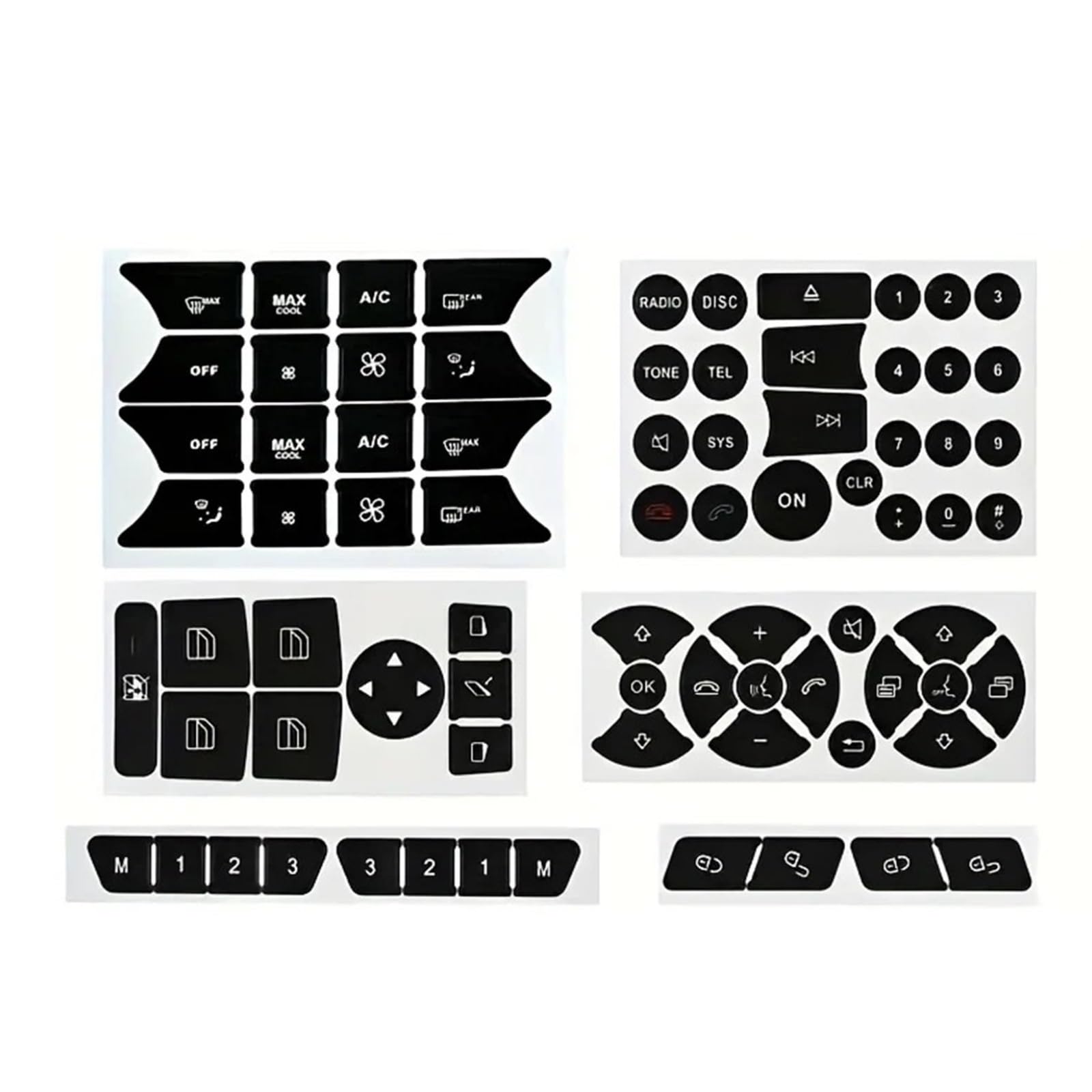 Car Interior Button Sticker 1Set Car Interior Button Repair Stickers Universal Dashboard Control Panel Decals for Peeling Worn