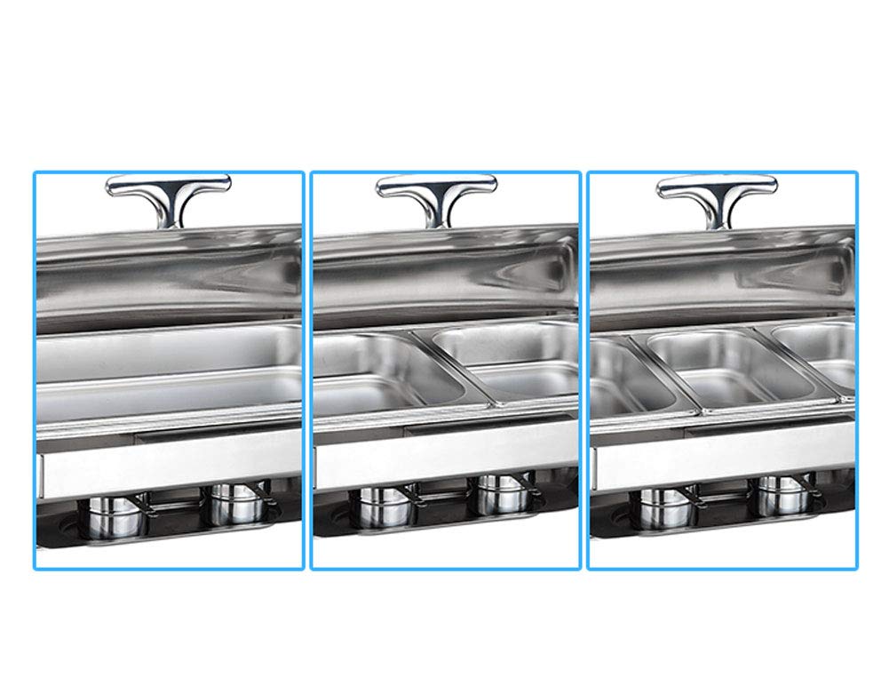 Scaldavivande, Chafing Dish rettangolari, per Buffet, Hotel, caffetteria, Riscaldamento e conservazione degli Alimenti, Risparmio energetico, Facile da Pulire, Grande capacità, B-9l (C)