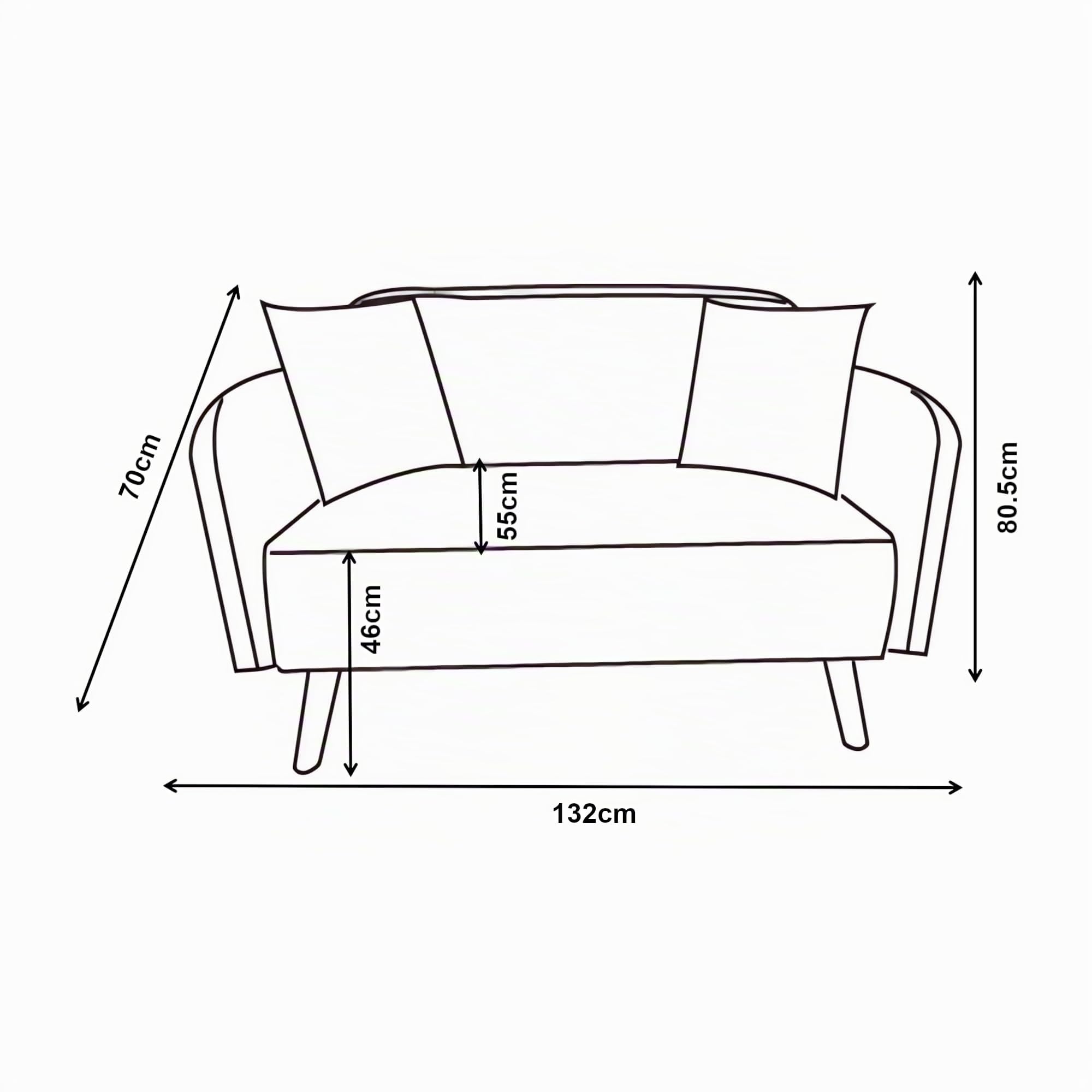 [en.casa] Divano a 2 Posti di Seduta con Rivestimento in Velluto a Corde Telaio in Legno Sofa Relax Imbottito con Braccioli Schienale e 2 Cuscini per Soggiorno Salotto - Verde