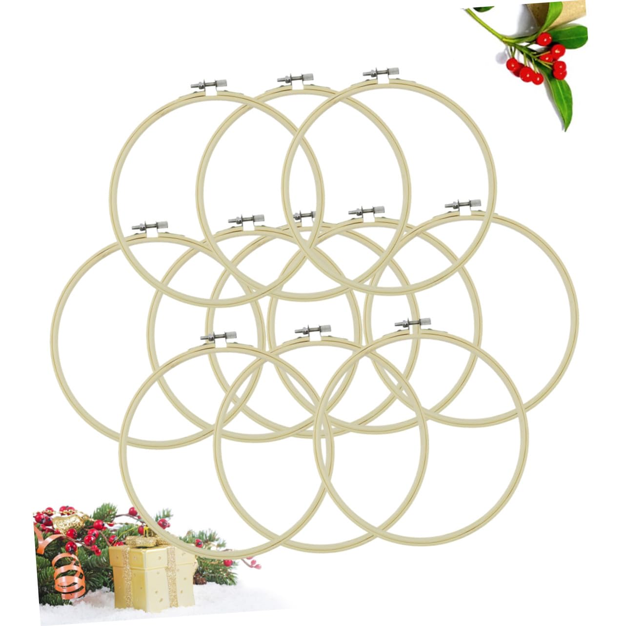 Gogogmee Bastidor de Bordado DIY Ajustable para Punto de Cruz, 12 Piezas