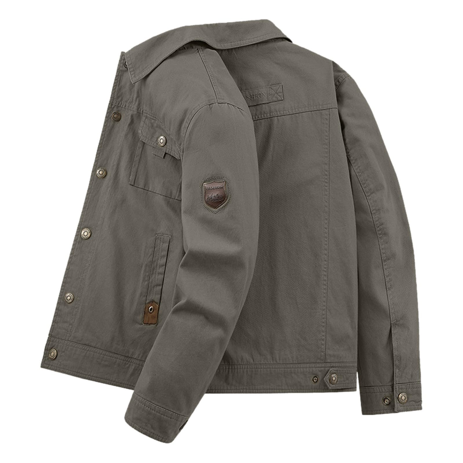 Generisch Frühlings- Herbstjacke für Herren, Mantel, Herren, lockere, große Größe, Outdoor, lässige Arbeitsjacke (Army Green, XXL)