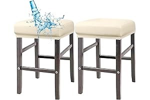 Rectangle Stool Covers 2 Pack Waterproof Stretch PU Rectangle Bar Stool Covers