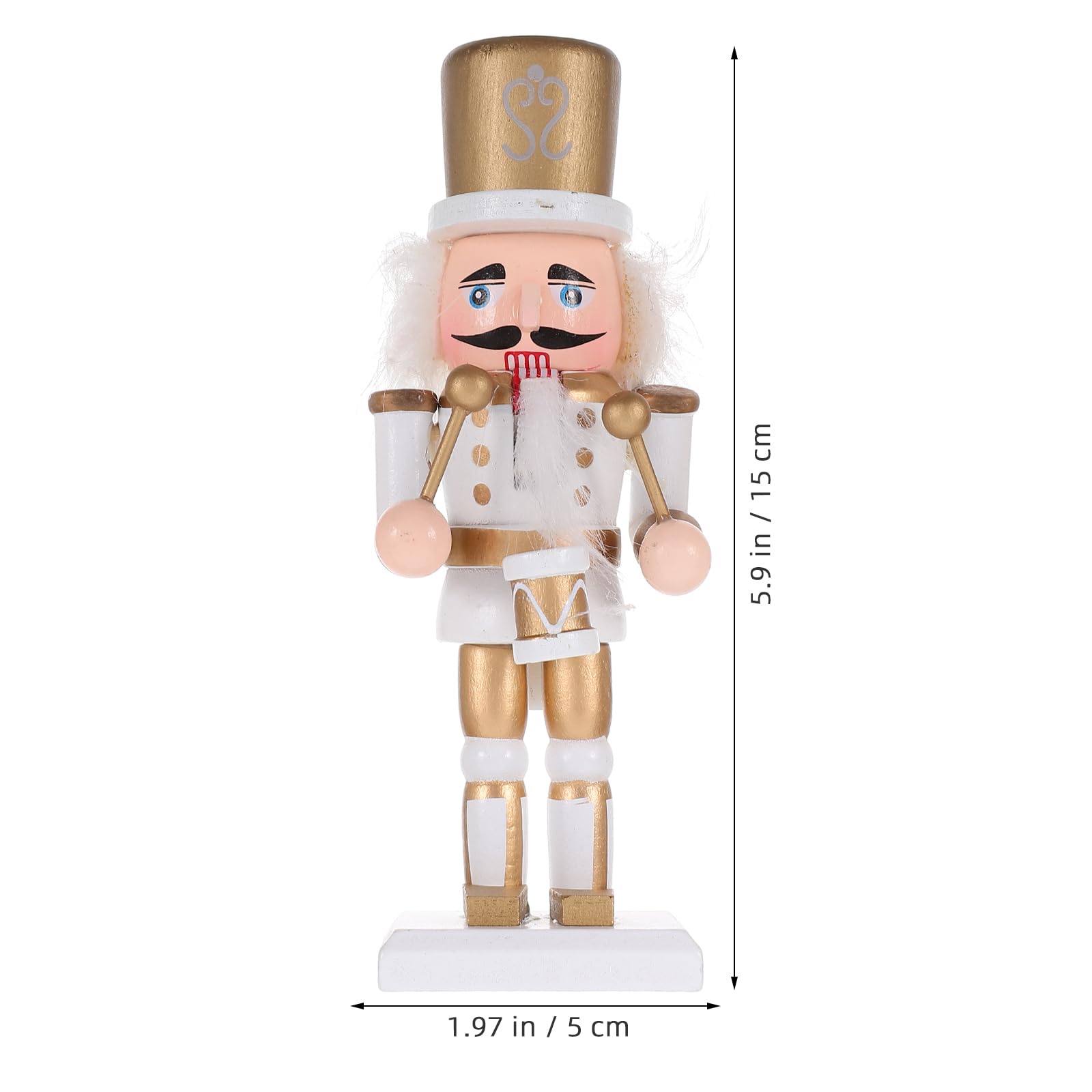 VOSAREA 3pcs Christmas Nutcracker Ornament Wooden Soldier Festive Ornament for Christmas Desktop Home Decor Kids (15CM, Gold)