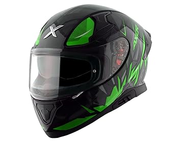 Axor Apex Hunter Full Face Helmet Black Neon Green, Size:XL(61-62 cm)