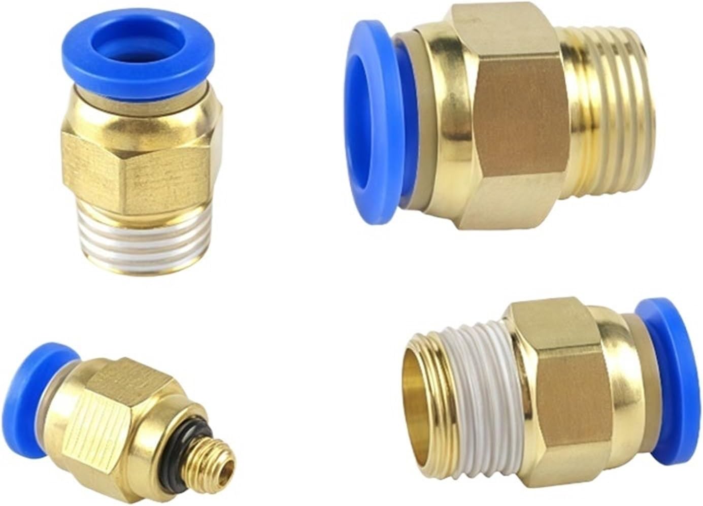 1pcs PC Air Pneumatic Fitting 4mm 6mm 8mm 10mm 12mm Quick Connector Male Thread Compressed 1/4 1/2 1/8 3/8 Hose Tube Connector(PC 8-03)