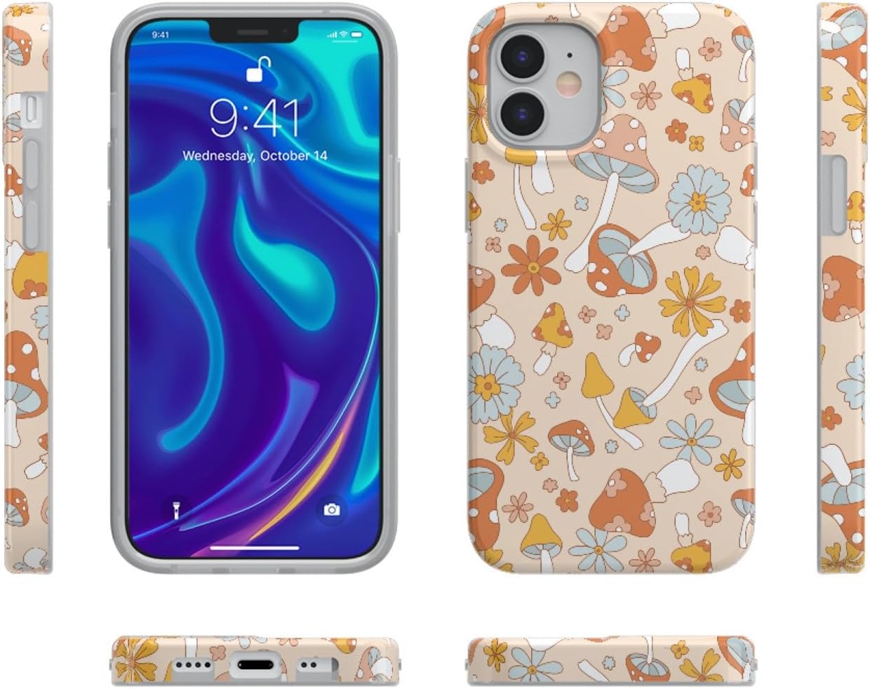 Casely iPhone 11 Case | Mushroom Magic | Retro Floral | Classic Ultra Slim Design