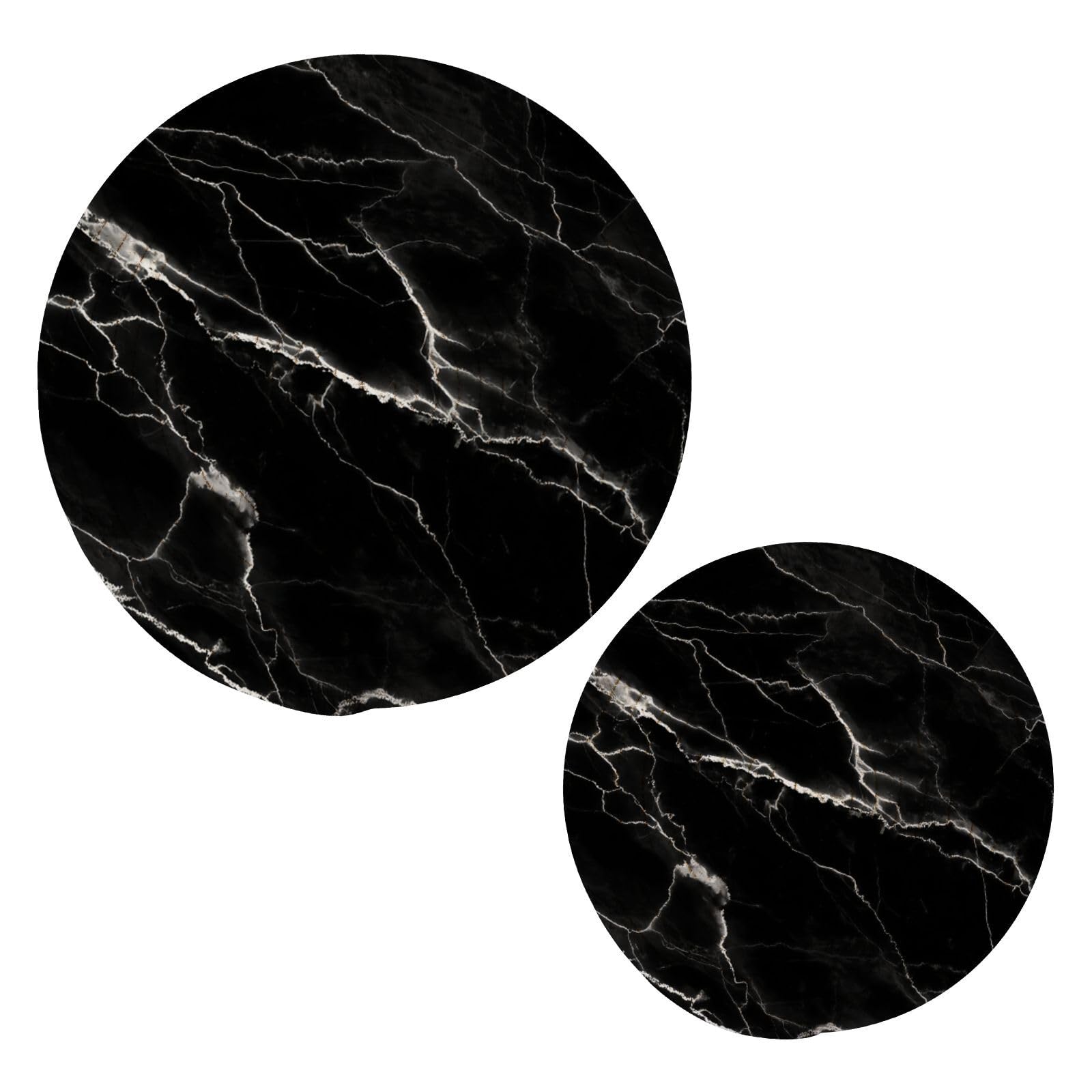 Jumbear A Fashion Black Marble Texture Potholders Set Trivets Set 2Pcs,Pure Cotton Thread Weave Hot Pot Holders Set,Stylish Coasters, Hot Pads, Hot Mats,Spoon Rest For Cooking Nd Baking