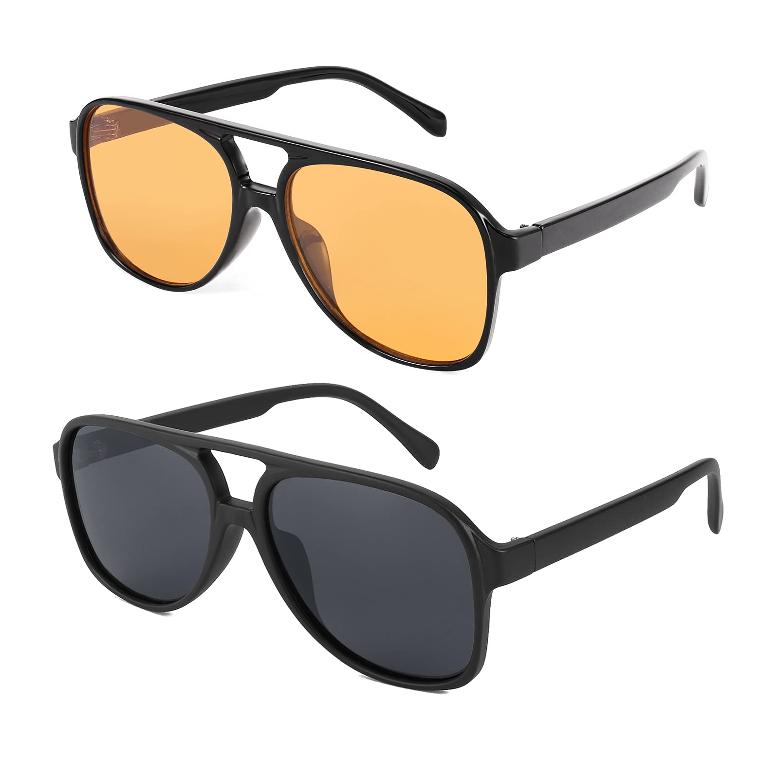 YuJian Classic Oval Vintage Aviator 70s Sunglasses for Women Polarized Men Large Frame Retro Sun Glasses