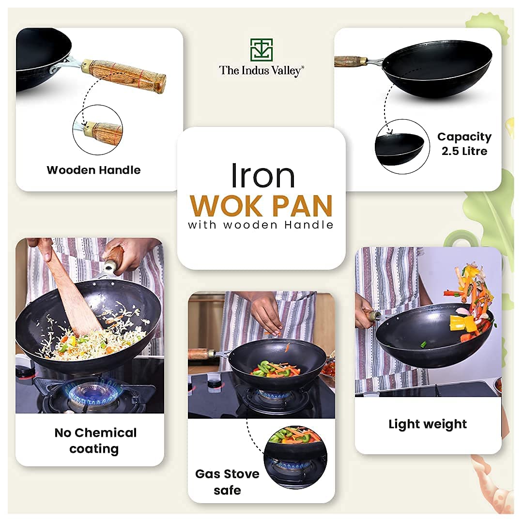 The Indus Valley Pre Seasoned Iron Cookware (Iron Wok) Buy Online in