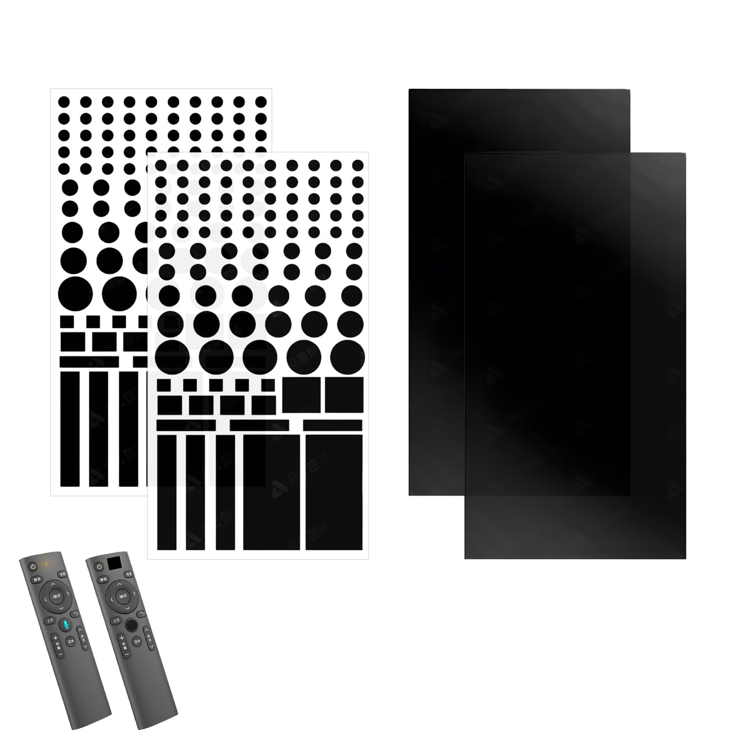 4 PCS LED Blackout Sticker,lumières Light Dimming Sticker Couvercles À Led Feuilles de Gradation Autocollants bloquant de Blocage Pour Routeurs et Électroniques Électroniques horloges TV (Noir)