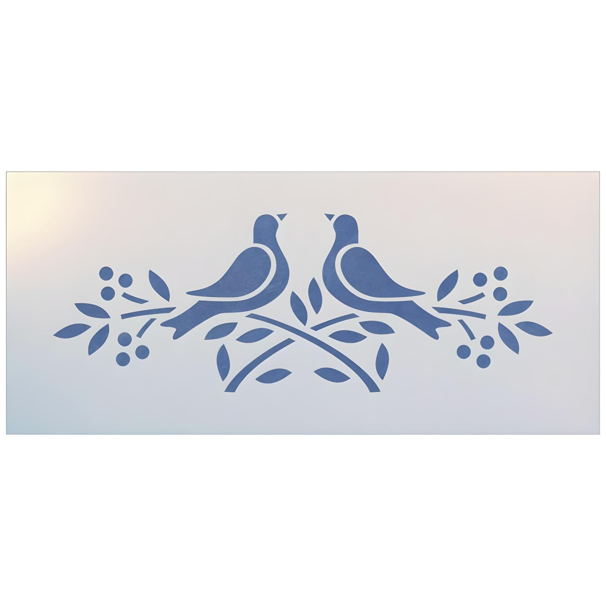 Love Birds Stencil Template 11" x 4" Reusable Romantic Bird Stencil for Painting, DIY Crafts, Home Decor, Wood Signs & Fabric Projects – The Artful Stencil