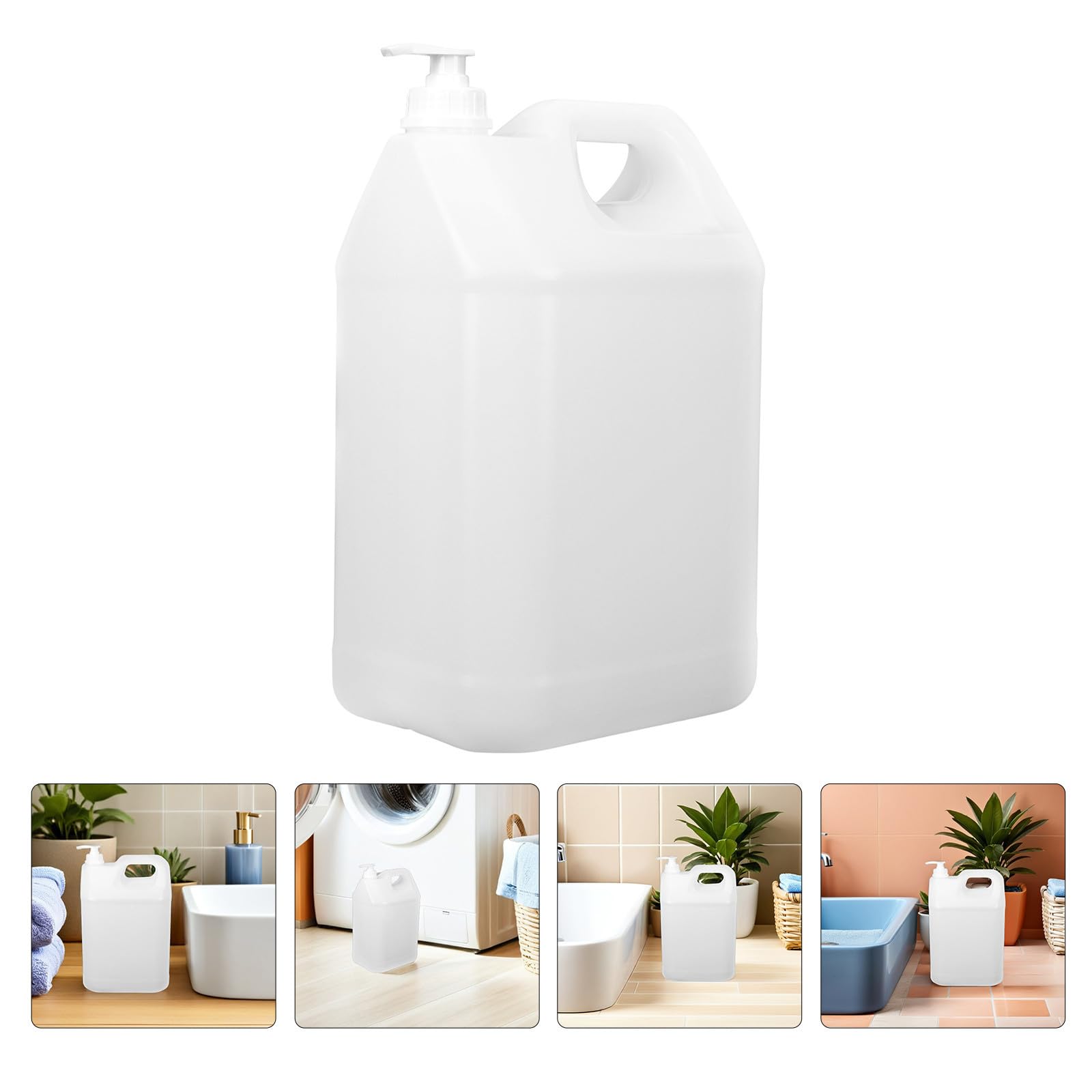 SHINEOFI Rechteckiger Pumpflaschenspender aus Kunststoff 10L, 2 Stück, mit Druckmechanismus für Duschgel und Waschmittel, für Badezimmer und Waschküche