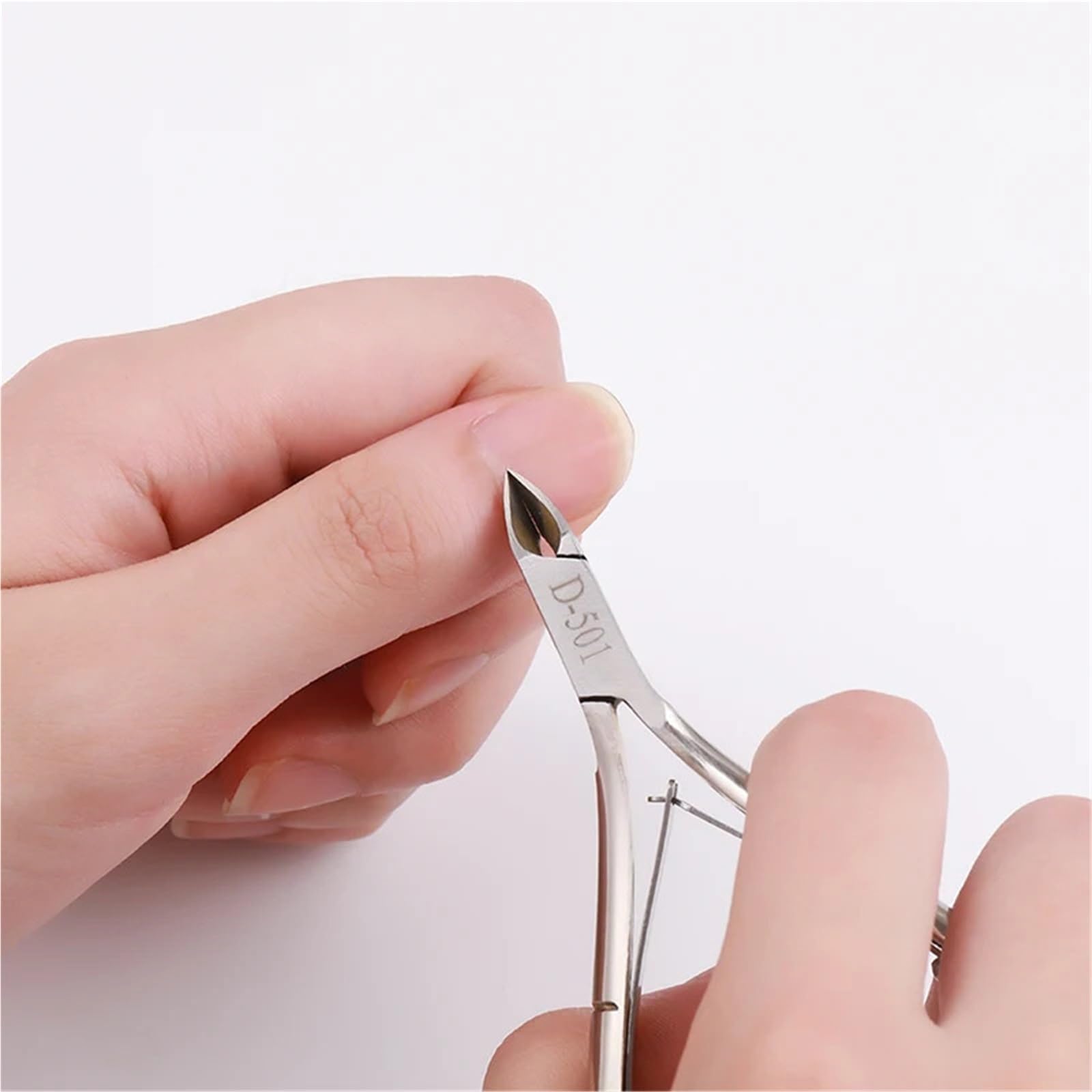 Corta cuticulas Pinza for cutículas de uñas de los pies, cortaúñas de acero inoxidable, tijeras, alicates, herramientas de manicura para Manicura(Silver-1pcs-1)