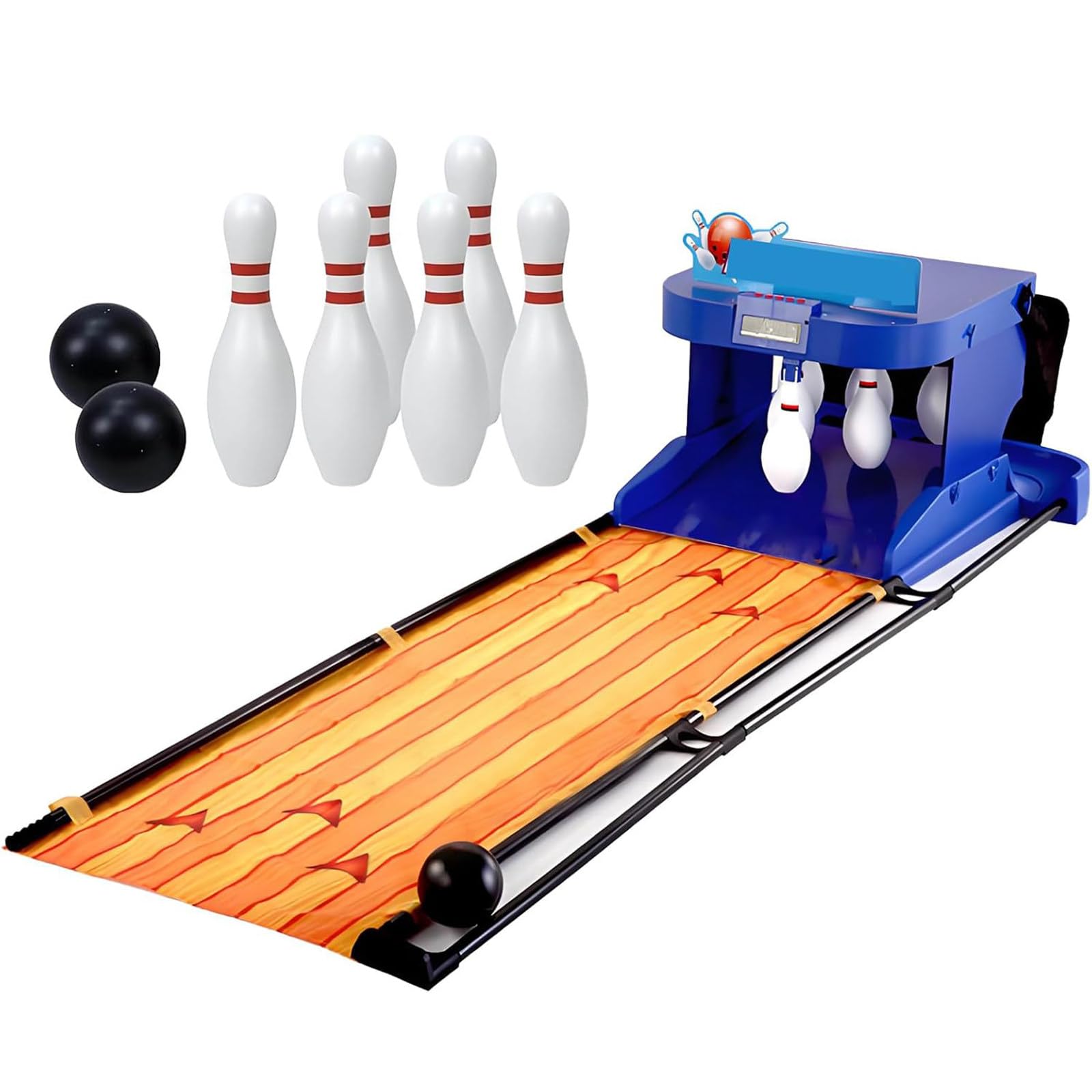 Gioco da bowling indoor per bambini e adulti con tabellone segnapunti elettronico a LED, reset automatico, illuminazione, effetti sonori per gioco interattivo