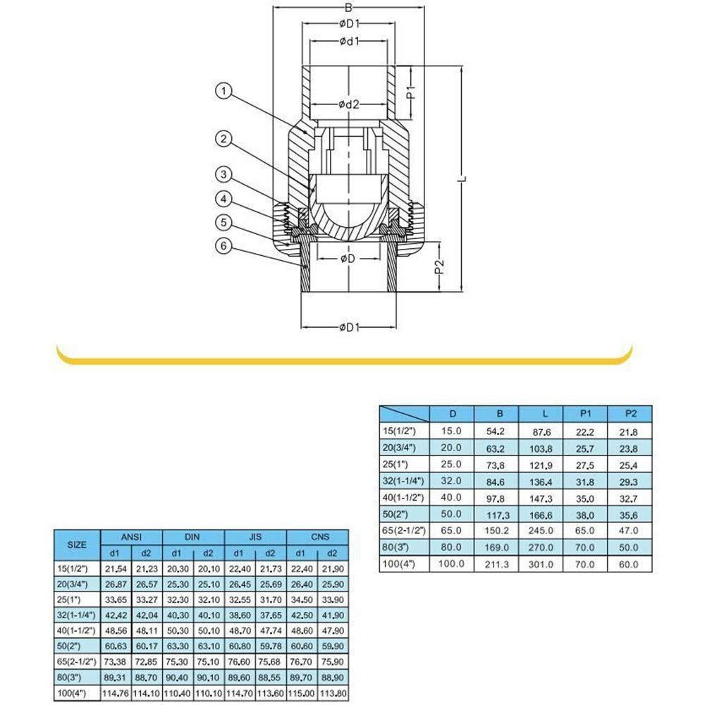 Válvula de bola, válvula de retención de 1 pieza, accesorios de tubería de PVC de 20 mm, 25 mm, 32 mm, piezas del sistema de plomería, conector de tubo de agua, valor de retención de tubería de agua