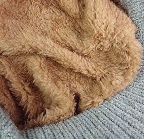 Hindawi Womens Winter Hat And Gloves Set For Girls Wool Knit Skull Cap With Visor,Grey #TOP3