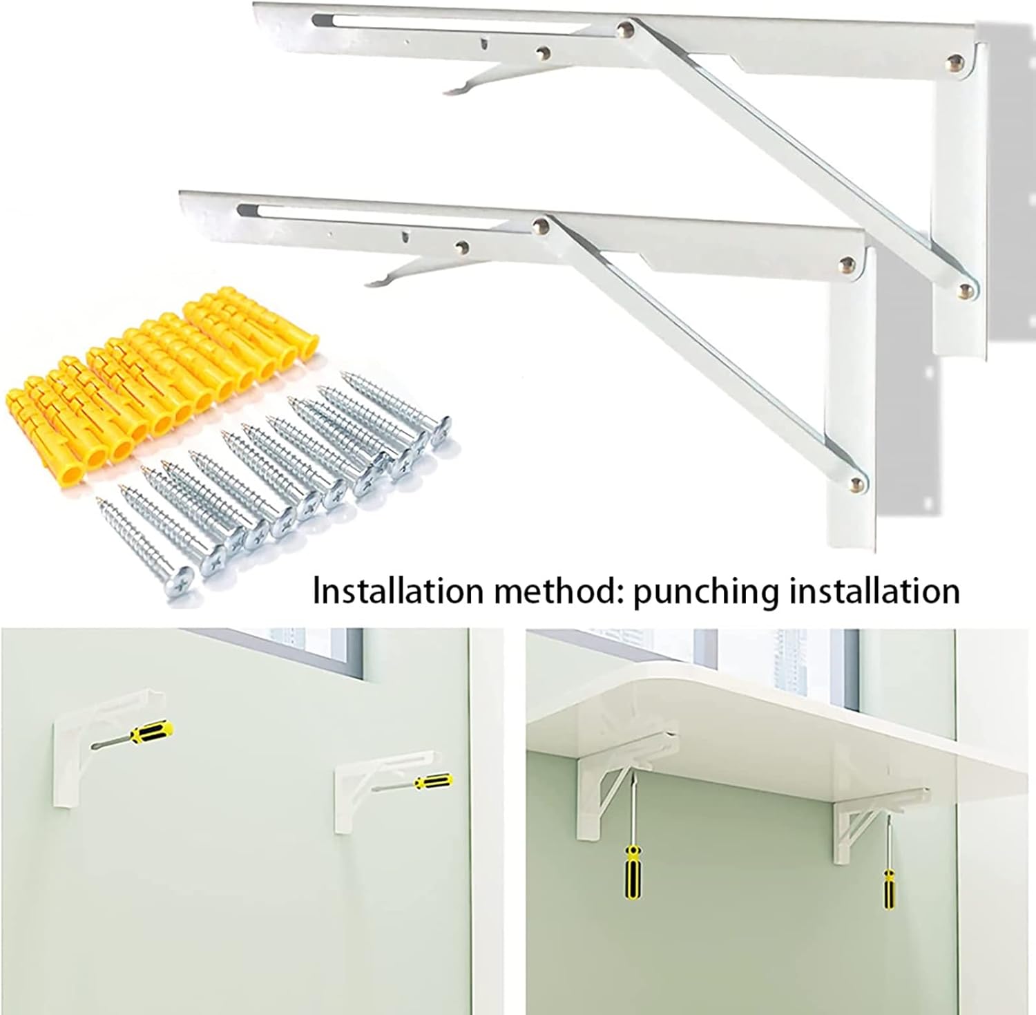 Space-Saving Drop Leaf Table, Wall-Mounted Folding Desk, Solid Wood Floating Workbench, 70KG Load Capacity, Ideal for Small Spaces, Modern Design (Color: Black)