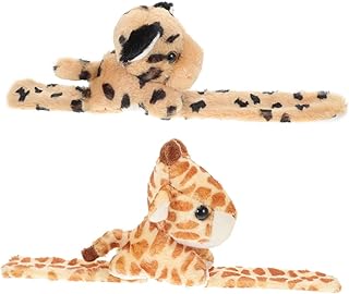 SAFIGLE 2 Pçs Pulseira Tapa Brinquedo De Pelúcia Para Bebê A Granel Pulseiras Para Crianças Pulseiras A Granel Anéis Tapa Animal Pulseira Tapa Leopardo Suprimentos Para Festa Flanela