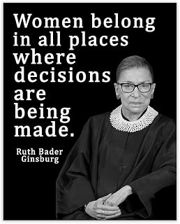Buzz Unplugged Inspirational Ruth Bader Ginsburg Wall Art: Women Belong 8x10 Unframed Black, RBG Poster, RBG Wall Art & Motivational, Positive Affirmations Decor for Bedroom & Office Decor for Men & Women…