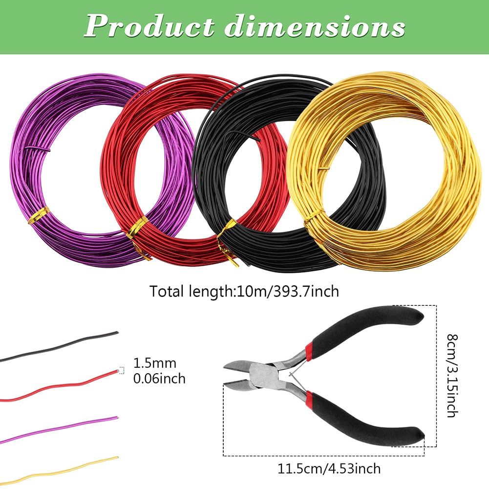 Bonsai Wire Set - 4 Rolls with Wire Cutter -2