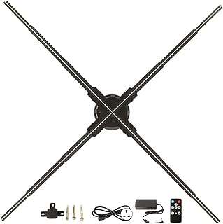 3D Hologram Fan for Store Shop Bar Business Trade Show, LED Light Naked Eye Video Advertising Projector, 30.7x30.7in Hologram Advertising Display Fan(GB)