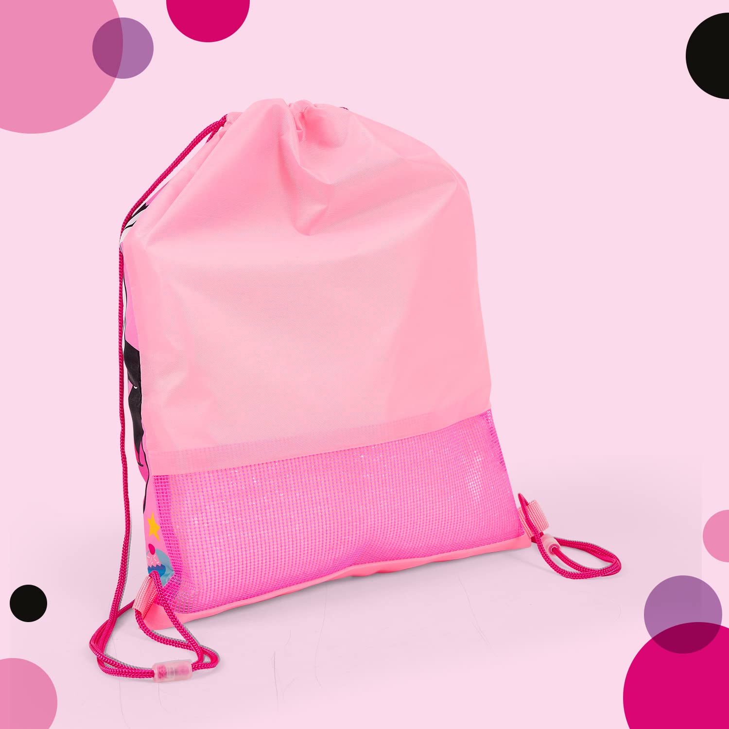 PERLETTI Sacca Porta Scarpe Disney Minnie Mouse Bambina Rosa - Borsa Impermeabile per Ginnastica, Viaggi - Sacchetta Sportiva con Coulisse per Scuola Elementare Asilo 39x31 cm