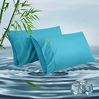 Vista 17 de Fundas de almohada estándar, fundas de almohada de viscosa refrescante de bambú con cierre de sobre, suave que absorbe la humedad para personas que