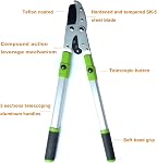 Bypass Lopper with Extendable, Anvil Lopper Heavy Duty, Tree Trimmer Telescopic 26-41 Inch, Garden Pruner 5 Sections Handle Adjustment, Branch Cutter with 2 Inch Cut Capacity