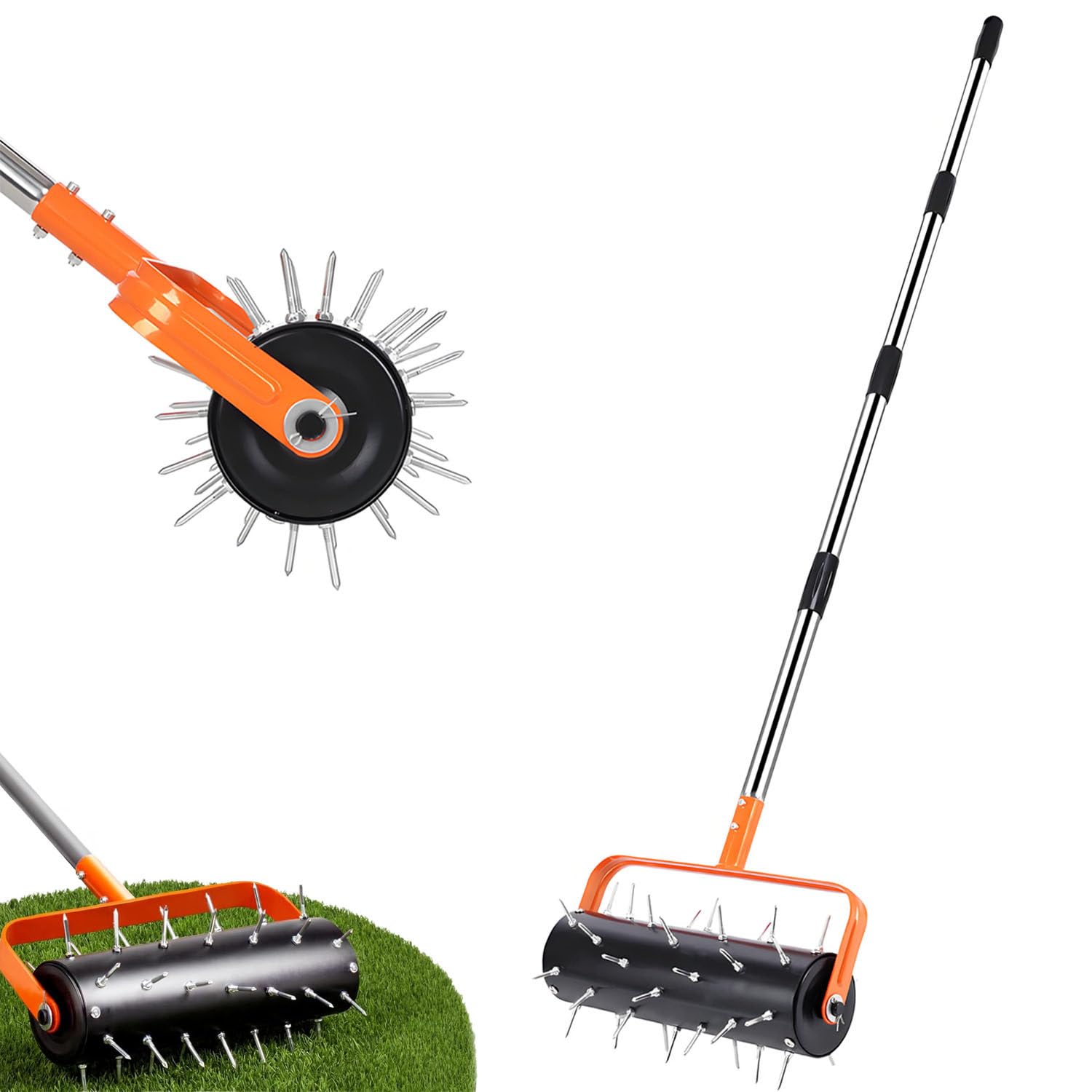 DUMIPME Rolling Spike Lawn Aerator Roller,for Compacted Yard & Garden Soil