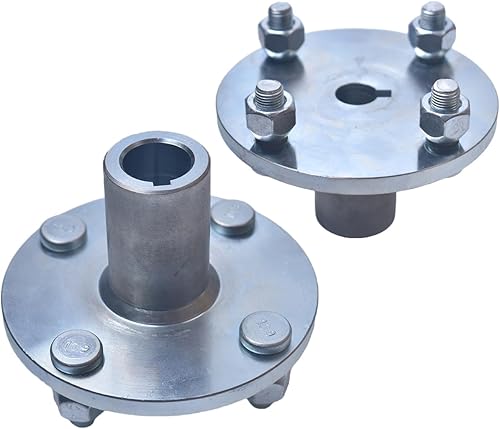 jtfrkope Buje de eje vivo para Go Kart de 4 x 4 pulgadas con paso hacia abajo de 1 a 34 pulgadas, eje con llave de 14 pulgadas, rueda delantera